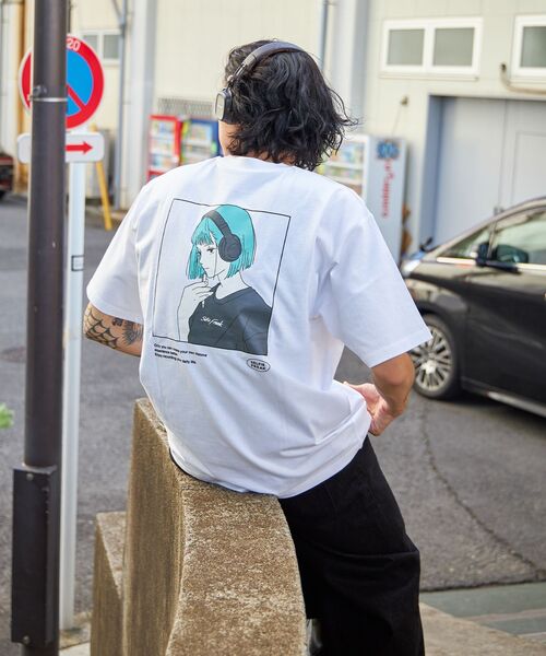 TIMELY WARNING（タイムリーワーニング）の「アソートSFG S/S TEE / ガール ヘッドフォン キャップ クルーネック 半袖 ショートスリーブ（Tシャツ/カットソー・メンズ・C/ブラック/B/A/ホワイト/F/E/D/その他2/G/H/その他1・LARGE/MEDIUM）」の22枚目の写真