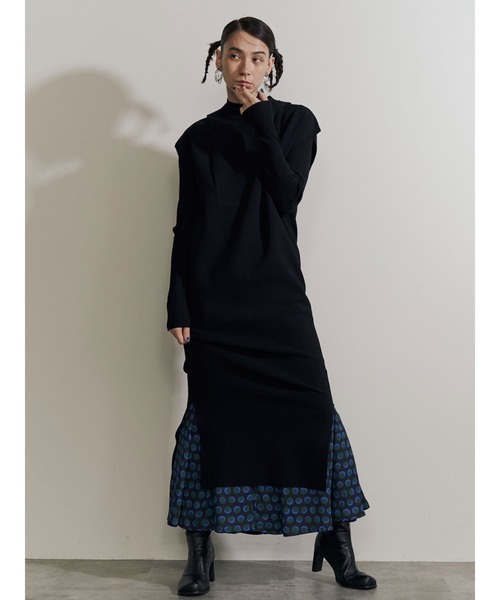 新品未使用タグ付✨　UN3D. アンスリード　レイヤードケーブルニットワンピース UN3D.（アンスリード）の「レイヤードケーブルニットワンピース