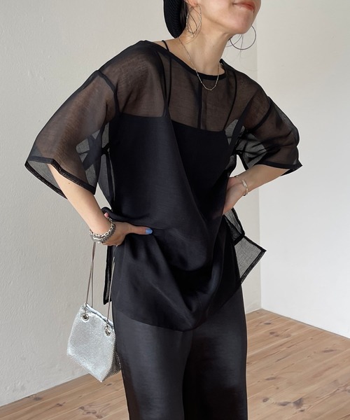 早い者勝ち over size sheer tops / オーバーサイズシアートップス（Tシャツ トップス