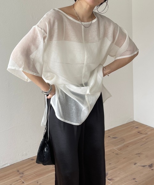 over size sheer tops / オーバーサイズシアートップス（Tシャツ