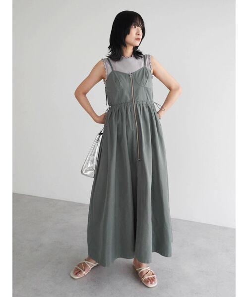 Sugar spoon（シュガースプーン）の「・SUGAR　SPOON　コルセット風キャミワンピース（ワンピース・レディース・アイボリー/カーキ/ブラック・FREE）」の8枚目の写真