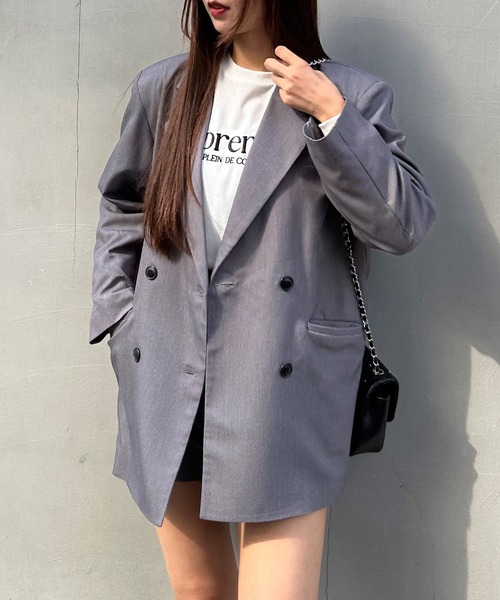 INGNI（イング）の「ミドル丈テーラージャケット(セットアップ対応)（テーラードジャケット・レディース・ネイビー/アイボリー/ブラック/グレー・M）」の18枚目の写真