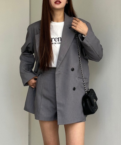 INGNI（イング）の「ミドル丈テーラージャケット(セットアップ対応)（テーラードジャケット・レディース・ネイビー/アイボリー/ブラック/グレー・M）」の19枚目の写真