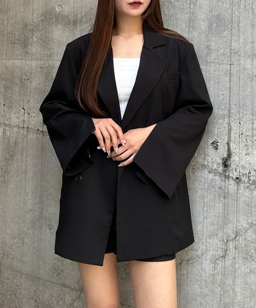 INGNI（イング）の「ミドル丈テーラージャケット(セットアップ対応)（テーラードジャケット・レディース・ネイビー/アイボリー/ブラック/グレー・M）」の15枚目の写真