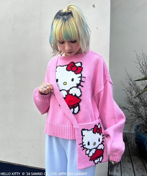 Candy Stripper(キャンディストリッパー)の「【HELLO KITTY×Candy Stripper】ANGEL HELLO KITTY KNIT SHOULDER バッグ(ショルダーバッグ・レディース・ライトブルー/ブラック/ピンク・FREE)」の18枚目の写真