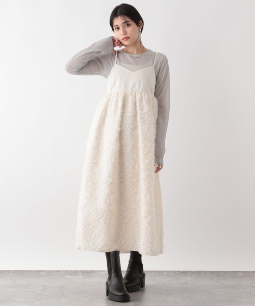 RAGEBLUE（レイジブルー）の「フリンジキャミワンピース（ワンピース・レディース・ホワイト/ブラック・FREE）」の7枚目の写真