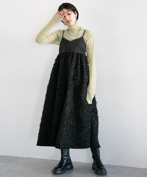 RAGEBLUE（レイジブルー）の「フリンジキャミワンピース（ワンピース・レディース・ホワイト/ブラック・FREE）」の8枚目の写真