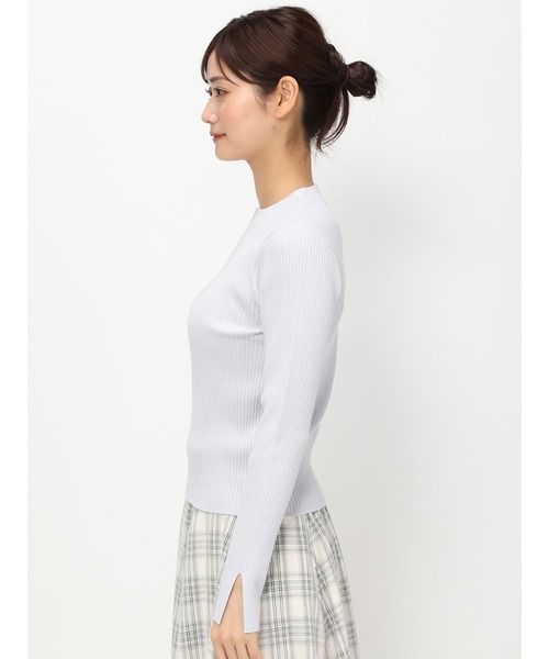MISCH MASCH(ミッシュマッシュ)の「ジップアップリブニット/MM418305(ニット/セーター・レディース・ブラック/ライトブルー/ホワイト・フリ-)」の6枚目の写真