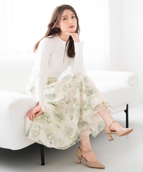 MISCH MASCH(ミッシュマッシュ)の「ジップアップリブニット/MM418305(ニット/セーター・レディース・ブラック/ライトブルー/ホワイト・フリ-)」の13枚目の写真
