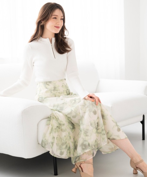MISCH MASCH(ミッシュマッシュ)の「ジップアップリブニット/MM418305(ニット/セーター・レディース・ブラック/ライトブルー/ホワイト・フリ-)」の14枚目の写真