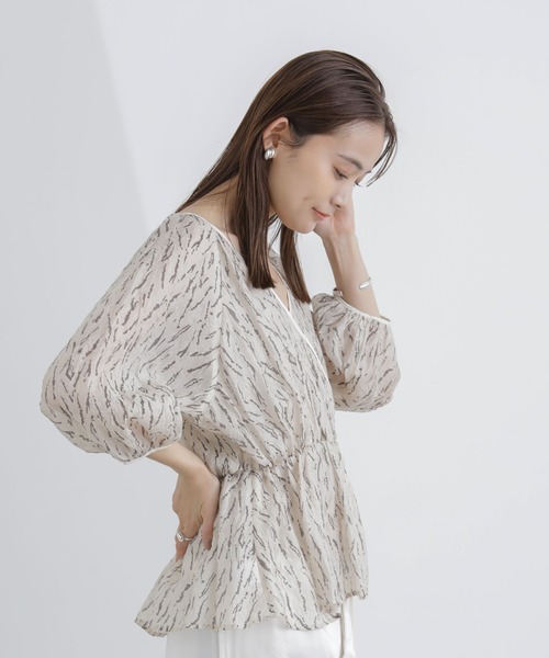 【セール】前後2WAY表面変化シアープリントブラウス（シャツ/ブラウス）｜nano･universe（ナノユニバース）