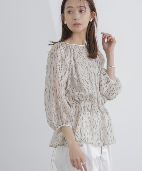 【セール】前後2WAY表面変化シアープリントブラウス（シャツ/ブラウス）｜nano･universe（ナノユニバース）