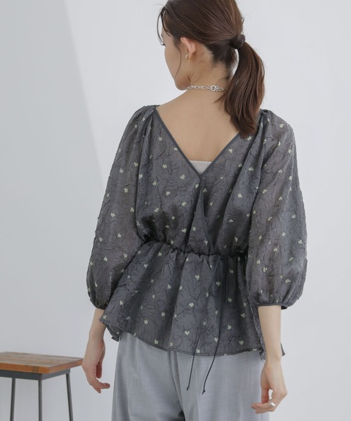 【セール】前後2WAY表面変化シアープリントブラウス（シャツ/ブラウス）｜nano･universe（ナノユニバース）