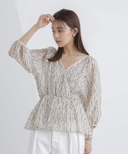 【セール】前後2WAY表面変化シアープリントブラウス（シャツ/ブラウス）｜nano･universe（ナノユニバース）