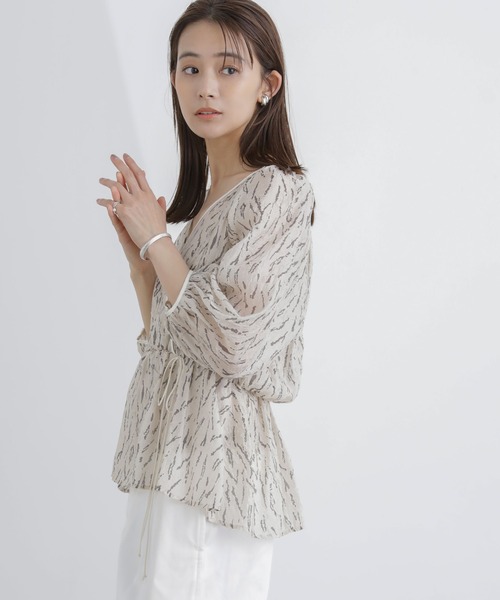 【セール】前後2WAY表面変化シアープリントブラウス（シャツ/ブラウス）｜nano･universe（ナノユニバース）