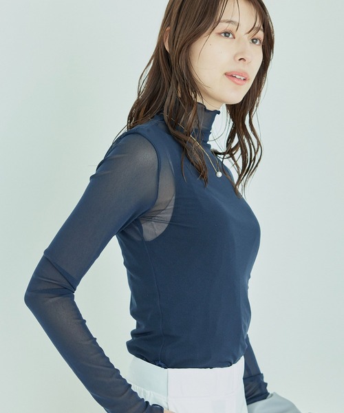 Jayro(ジャイロ)の「ハイネックシアーインナー(Tシャツ/カットソー・レディース・ラベンダー/マスタード/ブラック/チャコールグレー/グリーン/ホワイト系その他2/ピンク系その他/ブルー/ピンク/ネイビー/ホワイト系その他/ブルー系その他5/ライトグリーン・FREE)」の18枚目の写真