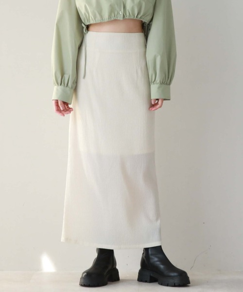 archives（アルシーヴ）の「ウェーブ楊柳タイトスカート（スカート・レディース・ブルー/ブラック/アイボリー/グリーン・MEDIUM）」の2枚目の写真