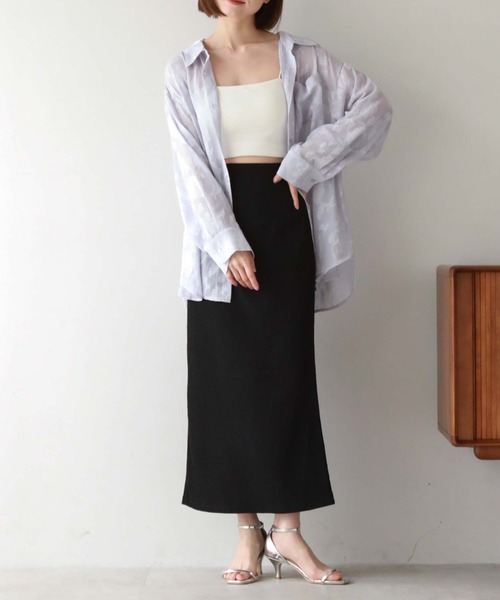 archives（アルシーヴ）の「ウェーブ楊柳タイトスカート（スカート・レディース・ブルー/ブラック/アイボリー/グリーン・MEDIUM）」の14枚目の写真