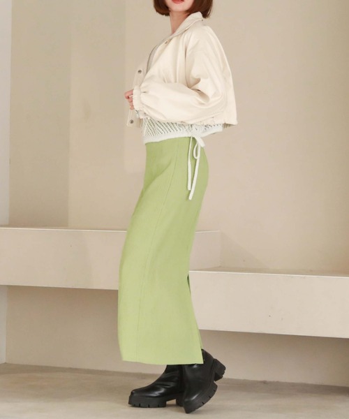 archives（アルシーヴ）の「ウェーブ楊柳タイトスカート（スカート・レディース・ブルー/ブラック/アイボリー/グリーン・MEDIUM）」の6枚目の写真