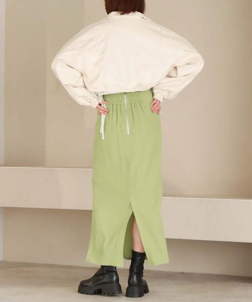 archives（アルシーヴ）の「ウェーブ楊柳タイトスカート（スカート・レディース・ブルー/ブラック/アイボリー/グリーン・MEDIUM）」の7枚目の写真