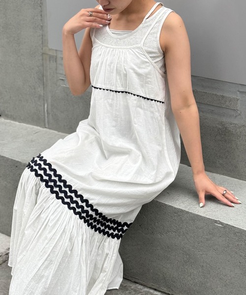 シャネル ワンピース CIAOPANIC（チャオパニック）の「INDIAうねうねティアードキャミ