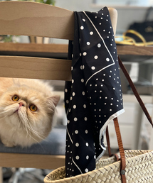 Rouge vif | 【manipuri/マニプリ】ジオメドット　スカーフ　65×65(バンダナ/スカーフ)