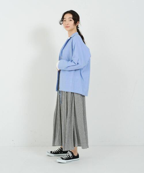 conges payes ADIEU TRISTESSE(コンジェ ペイエ アデュートリステス)の「タイプライターシャーリングシャツ(シャツ/ブラウス・レディース・ブルー/チャコールグレー/ベージュ・38)」の10枚目の写真