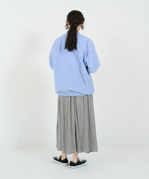 conges payes ADIEU TRISTESSE(コンジェ ペイエ アデュートリステス)の「タイプライターシャーリングシャツ(シャツ/ブラウス・レディース・ブルー/チャコールグレー/ベージュ・38)」の11枚目の写真