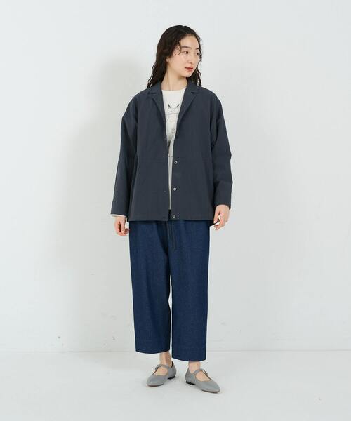 conges payes ADIEU TRISTESSE(コンジェ ペイエ アデュートリステス)の「タイプライターシャーリングシャツ(シャツ/ブラウス・レディース・ブルー/チャコールグレー/ベージュ・38)」の15枚目の写真