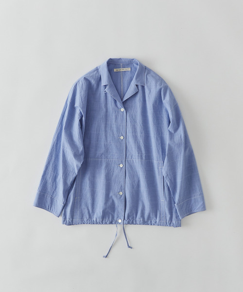 conges payes ADIEU TRISTESSE(コンジェ ペイエ アデュートリステス)の「タイプライターシャーリングシャツ(シャツ/ブラウス・レディース・ブルー/チャコールグレー/ベージュ・38)」の4枚目の写真