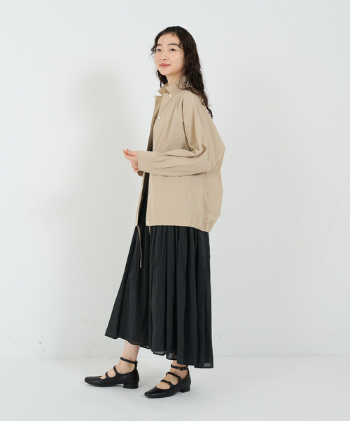 conges payes ADIEU TRISTESSE(コンジェ ペイエ アデュートリステス)の「タイプライターシャーリングシャツ(シャツ/ブラウス・レディース・ブルー/チャコールグレー/ベージュ・38)」の6枚目の写真