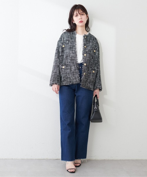 natural couture（ナチュラルクチュール）の「ツイードジャケット（テーラードジャケット・レディース・アイボリー/その他1/その他2/その他3・FREE）」の20枚目の写真