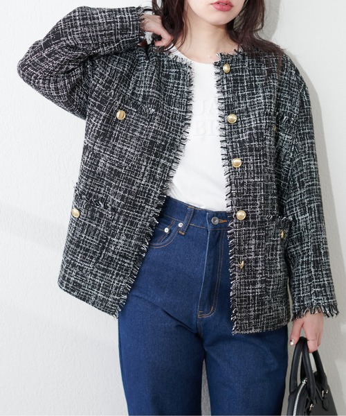 natural couture（ナチュラルクチュール）の「ツイードジャケット（テーラードジャケット・レディース・アイボリー/その他1/その他2/その他3・FREE）」の18枚目の写真