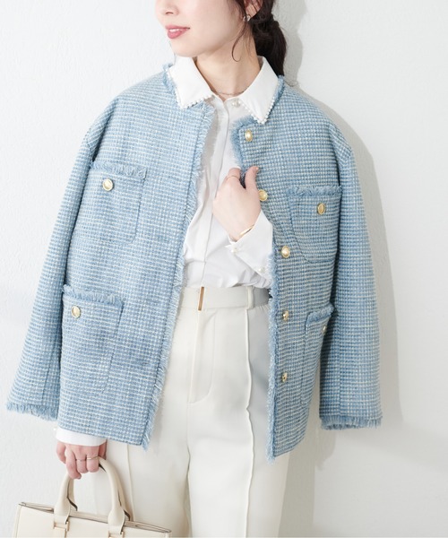 natural couture（ナチュラルクチュール）の「ツイードジャケット（テーラードジャケット・レディース・アイボリー/その他1/その他2/その他3・FREE）」の22枚目の写真