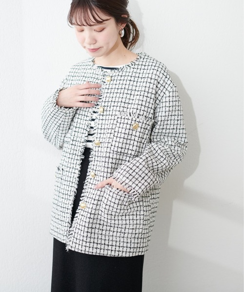 natural couture（ナチュラルクチュール）の「ツイードジャケット（テーラードジャケット・レディース・アイボリー/その他1/その他2/その他3・FREE）」の13枚目の写真