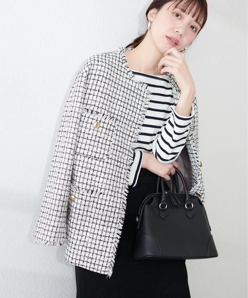 natural couture（ナチュラルクチュール）の「ツイードジャケット（テーラードジャケット・レディース・アイボリー/その他1/その他2/その他3・FREE）」の11枚目の写真