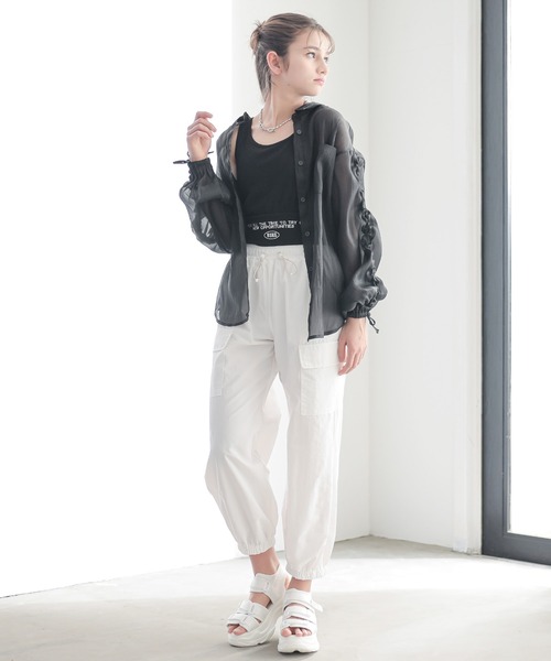 BISKEE（ビスキー）の「シャーリングスリーブ シアーシャツ(140cm~160cm)（シャツ/ブラウス・キッズ・ピンク/ブラック・140cm/160cm/150cm）」の13枚目の写真