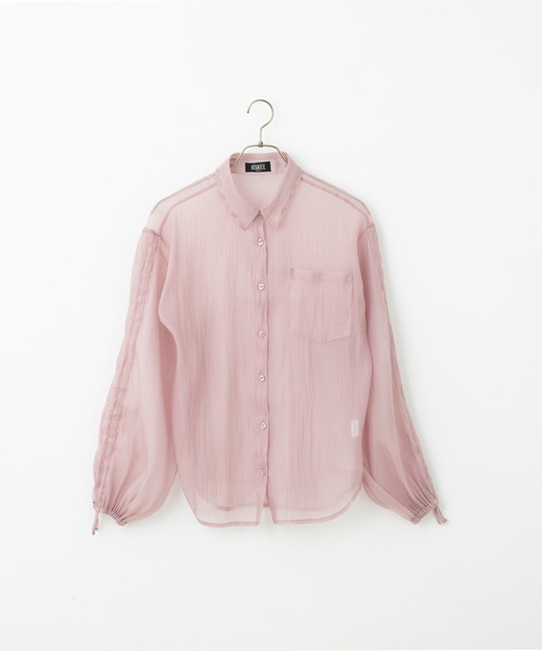 BISKEE（ビスキー）の「シャーリングスリーブ シアーシャツ(140cm~160cm)（シャツ/ブラウス・キッズ・ピンク/ブラック・140cm/160cm/150cm）」の8枚目の写真