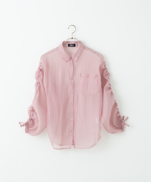 BISKEE（ビスキー）の「シャーリングスリーブ シアーシャツ(140cm~160cm)（シャツ/ブラウス・キッズ・ピンク/ブラック・140cm/160cm/150cm）」の17枚目の写真