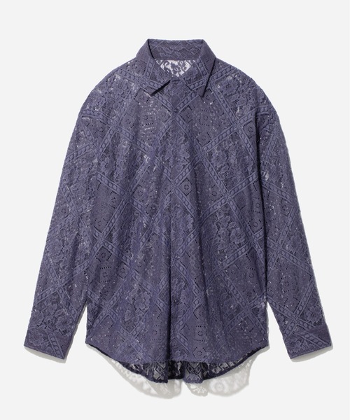 HARE（ハレ）の「キカガクパターンレースシャツ(HARE)（シャツ/ブラウス・メンズ・パープル/ブラック/グレー・SMALL/MEDIUM）」の3枚目の写真