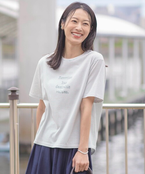 J.PRESS(ジェイプレス)の「ロゴTシャツ(Tシャツ/カットソー・レディース・ダルブルー系/オレンジ系/ホワイト系/ブラック系1・LARGE/MEDIUM)」の1枚目の写真