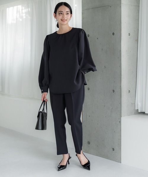 coca(coca)(コカ)の「セットアップ対応タックテーパードパンツ(スラックス・レディース・ネイビー/グレイッシュベージュ・L/M)」の10枚目の写真