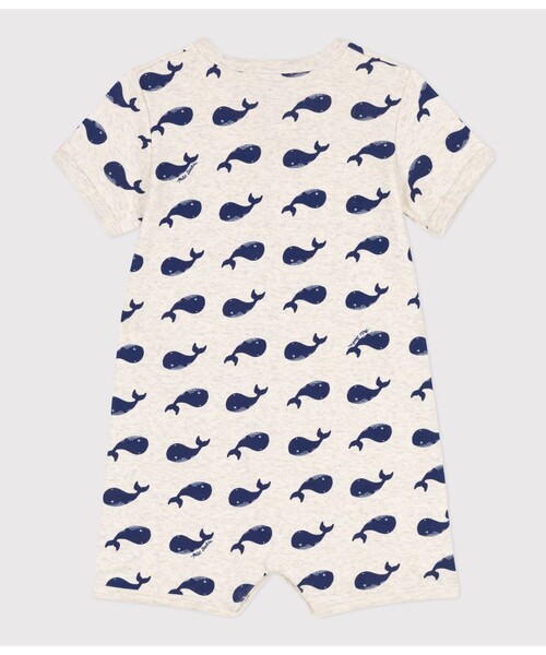 PETIT BATEAU（プチバトー）の「プリントショートロンパース（ロンパース・キッズ・ベージュ系その他・3MONTH/12MONTH/6MONTH）」の2枚目の写真