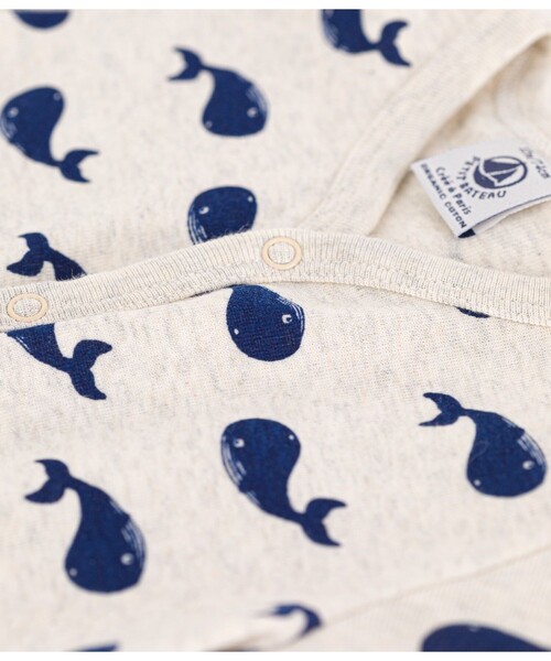 PETIT BATEAU（プチバトー）の「プリントショートロンパース（ロンパース・キッズ・ベージュ系その他・3MONTH/12MONTH/6MONTH）」の3枚目の写真