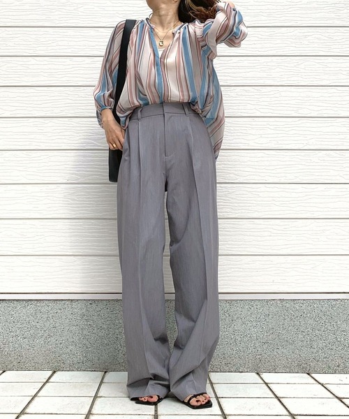 Q(キュー)の「ストライプエアシャインブラウス(シャツ/ブラウス・レディース・ピンク系/ブルー系/イエロー系・MEDIUM)」の12枚目の写真