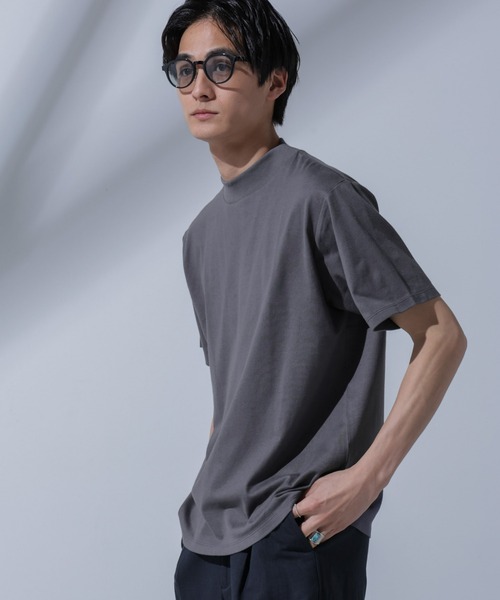 NANO universe（ナノユニバース）の「Anti Soaked(R)汗染み防止 モックネックTシャツ（Tシャツ/カットソー・メンズ・ホワイト/チャコール/ブラック・L/M/XL/S）」の9枚目の写真