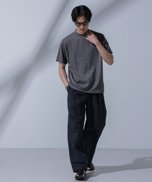 NANO universe（ナノユニバース）の「Anti Soaked(R)汗染み防止 モックネックTシャツ（Tシャツ/カットソー・メンズ・ホワイト/チャコール/ブラック・L/M/XL/S）」の13枚目の写真