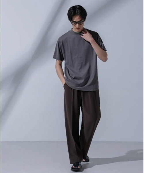 NANO universe（ナノユニバース）の「Anti Soaked(R)汗染み防止 モックネックTシャツ（Tシャツ/カットソー・メンズ・ホワイト/チャコール/ブラック・L/M/XL/S）」の6枚目の写真