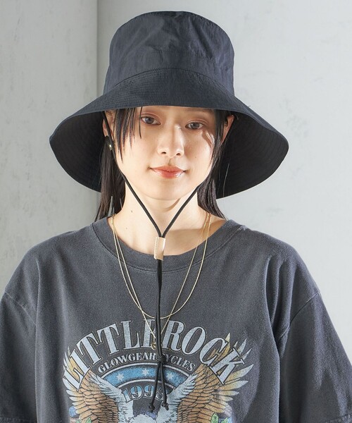 SHIPS（シップス）の「perah:ヌメ革 ストッパー付 ワイド ハット ◇（ハット・レディース・ブラック/ライトブルー/キャメル・ONE SIZE）」の9枚目の写真