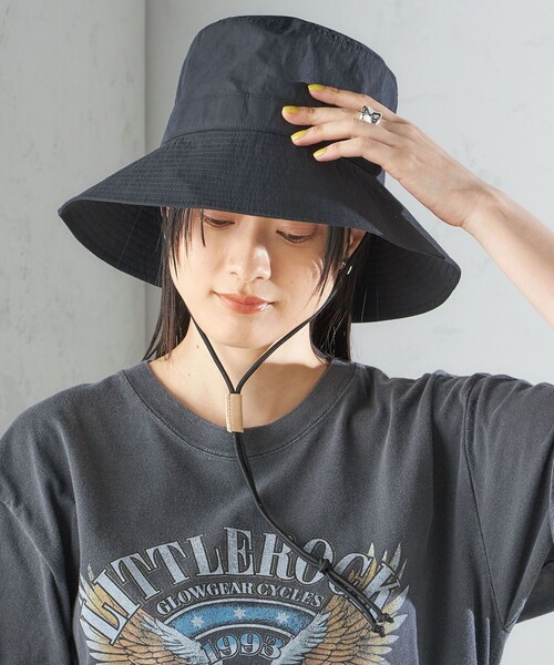 SHIPS（シップス）の「perah:ヌメ革 ストッパー付 ワイド ハット ◇（ハット・レディース・ブラック/ライトブルー/キャメル・ONE SIZE）」の14枚目の写真